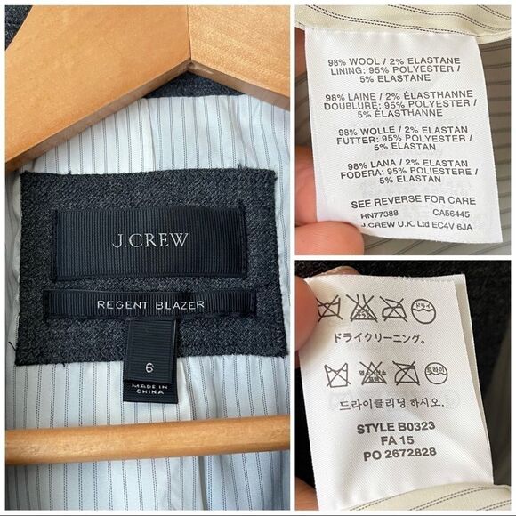 J. Crew Regent Blazer NWOT Dark Gray size 2 - Picture 8 of 10